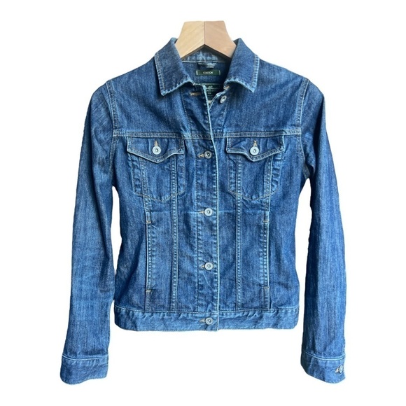 Eddie Bauer Stretch Women’s Dark Wash Denim Jean Jacket, Size XS - Picture 1 of 8